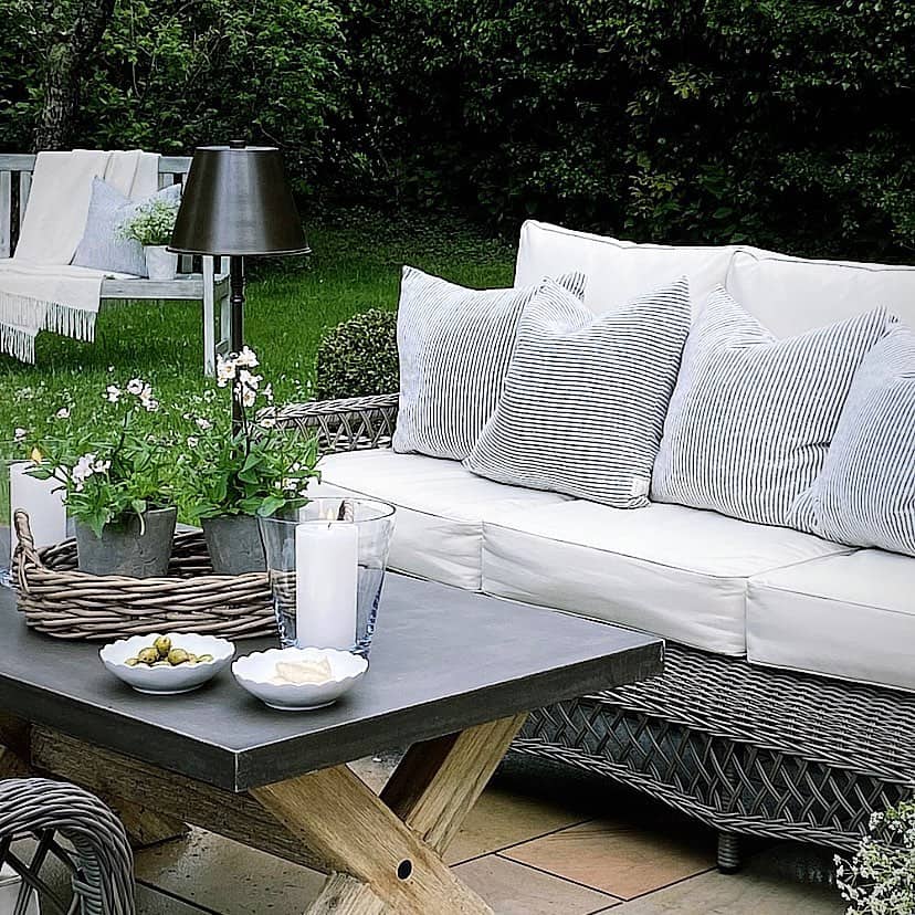 Striped Pillows Add Classic Pattern to Outdoor Seating