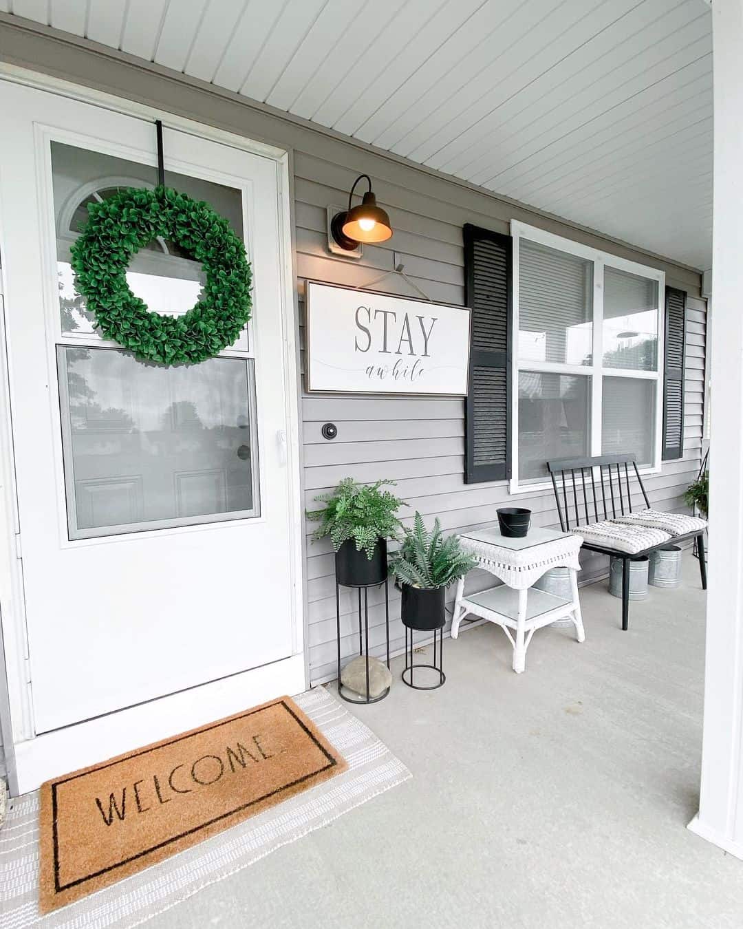 Green Wreath Adds Natural Texture to Your Front Door