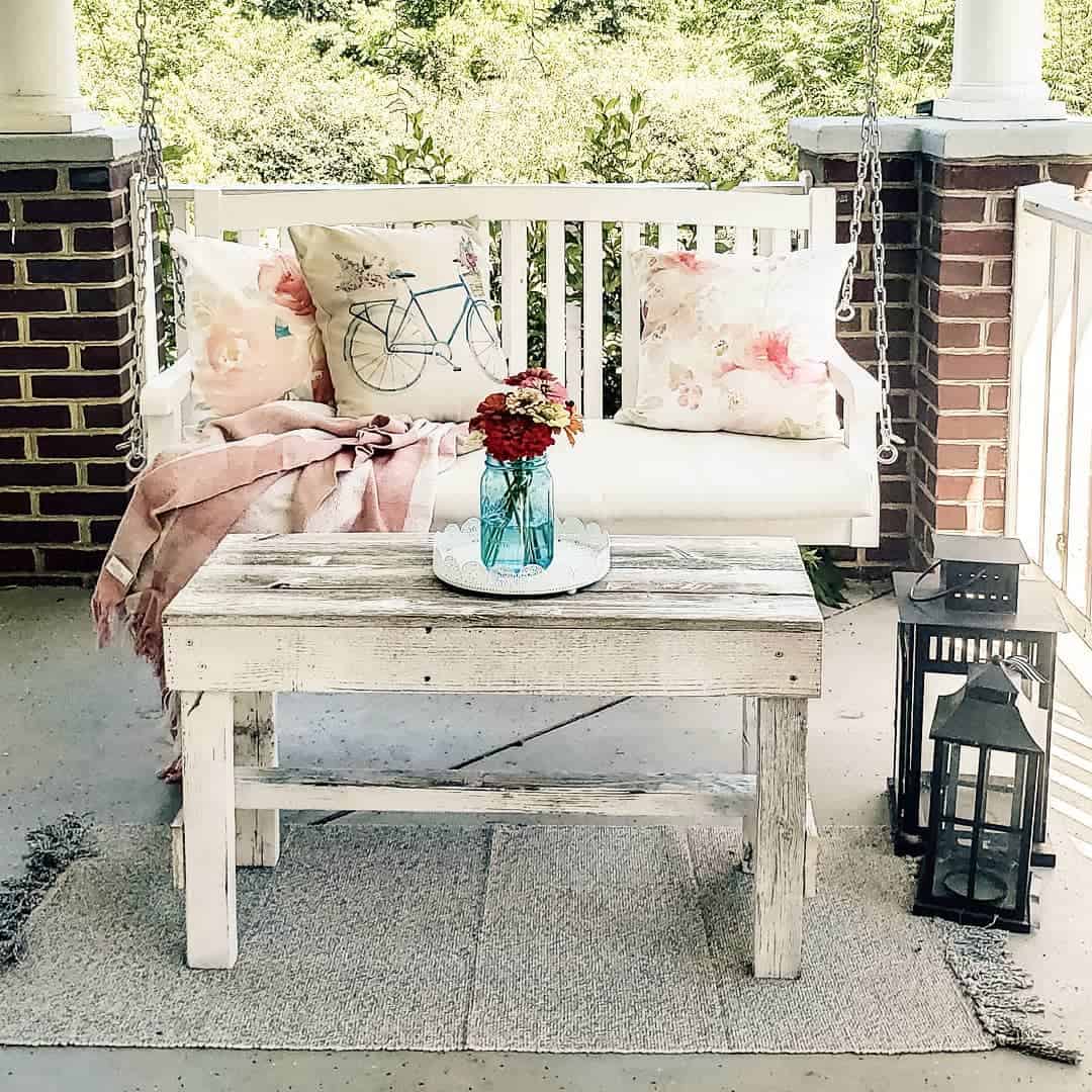 Distressed Wood Coffee Table Grounds Porch Seating
