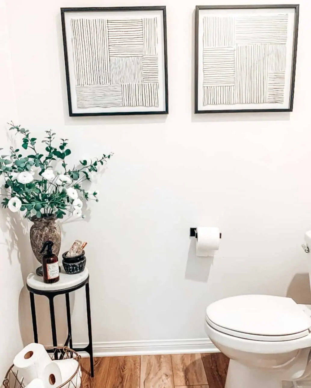 Pair of Framed Abstract Line Art Pieces