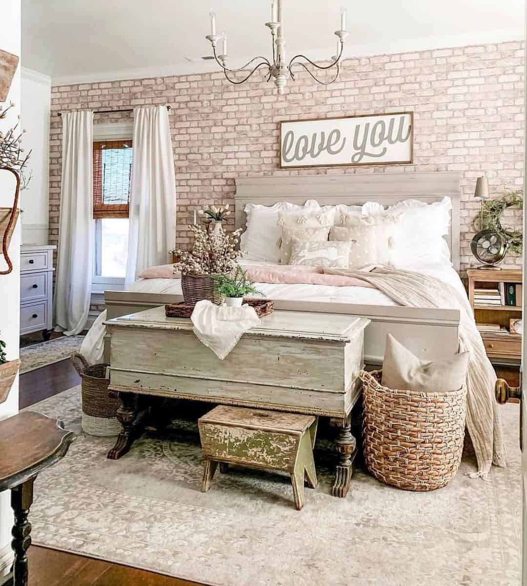 Distressed Trunk Doubles as a Romantic Bedside Table