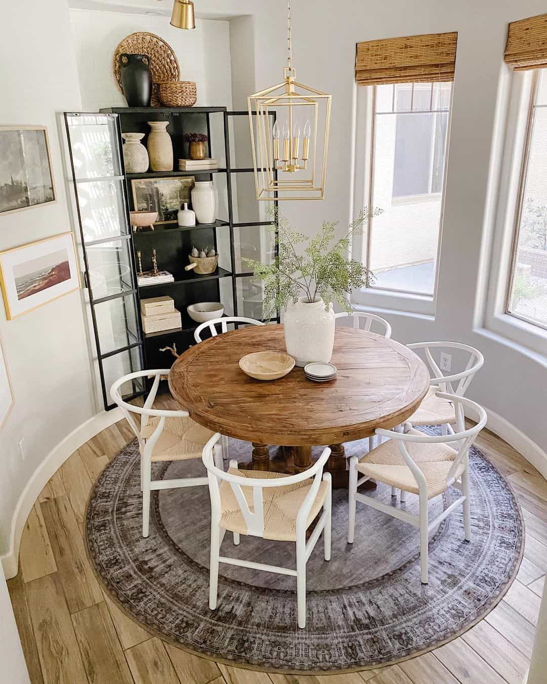Contrast Carved Wood with Airy Seating