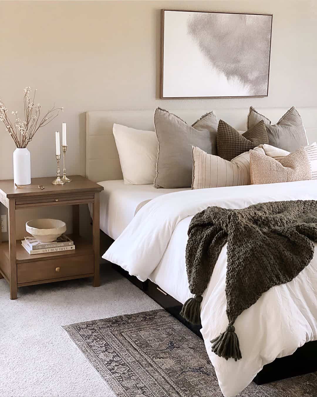 Textured Throw Blanket Adds Cozy Depth to Crisp White Bedding