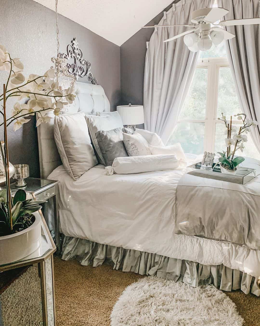 Introduce Glamour with an Ornate Metal Headboard Accent