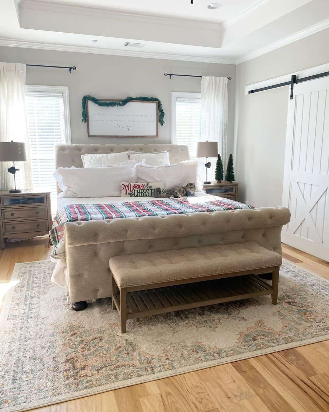 Tufted Bench with Slatted Shelf Adds Functional Style