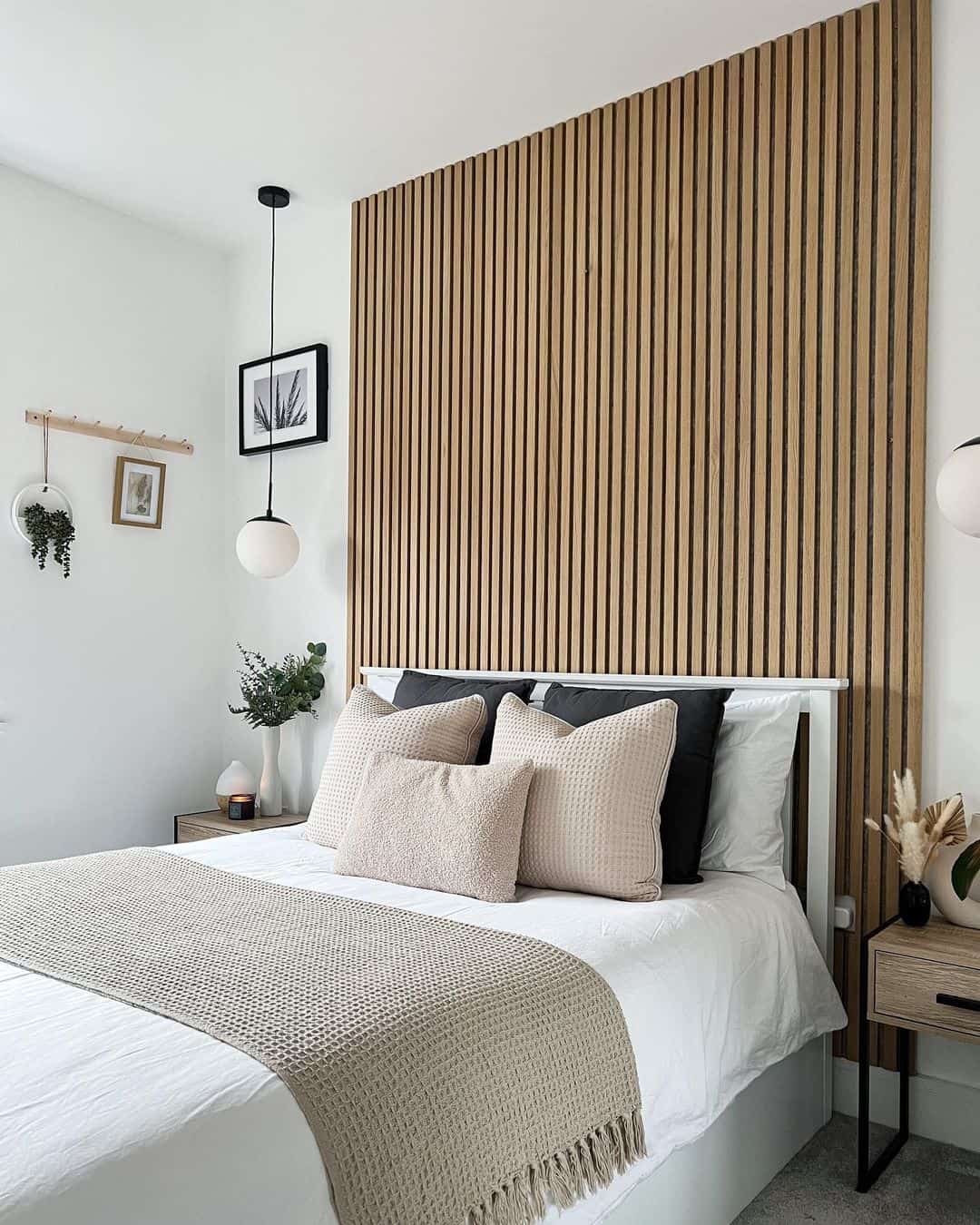 Slatted Wood Wall Creates a Natural, Textured Backdrop