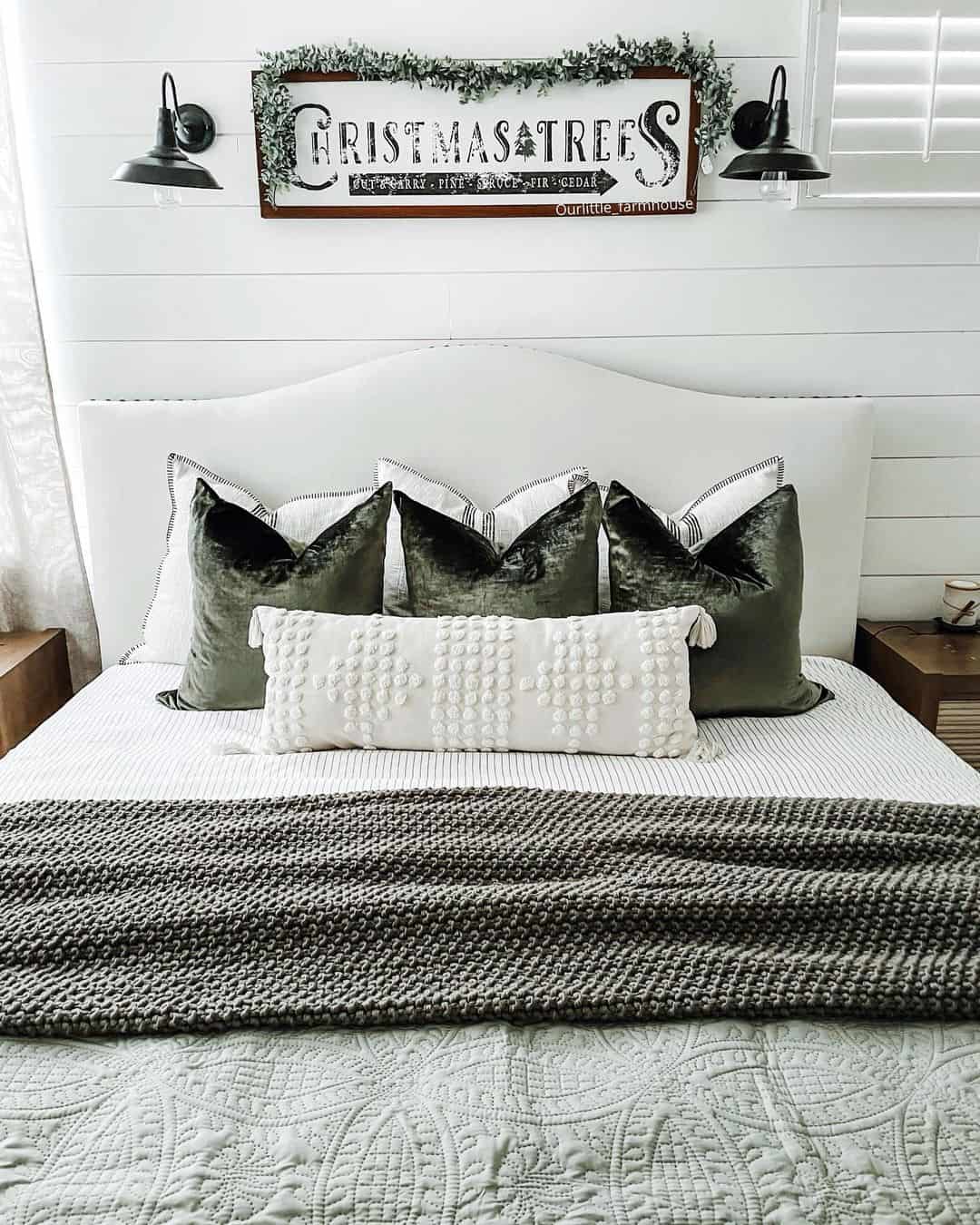 Incorporate Velvet Pillows in Deep Olive Green