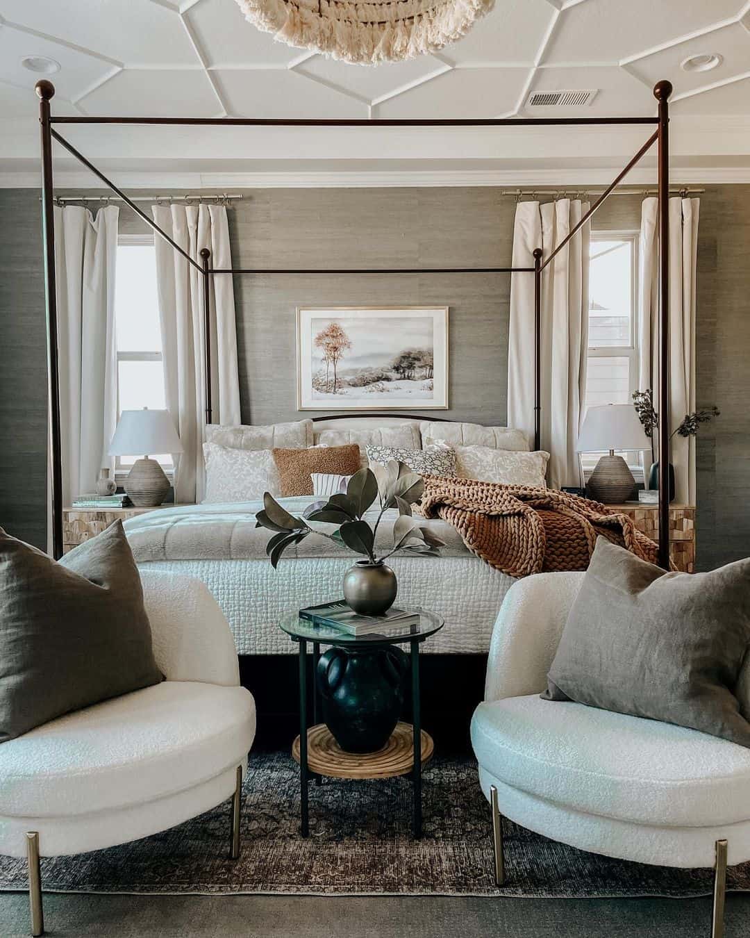Introduce Subtle Green Depth with Grasscloth Walls