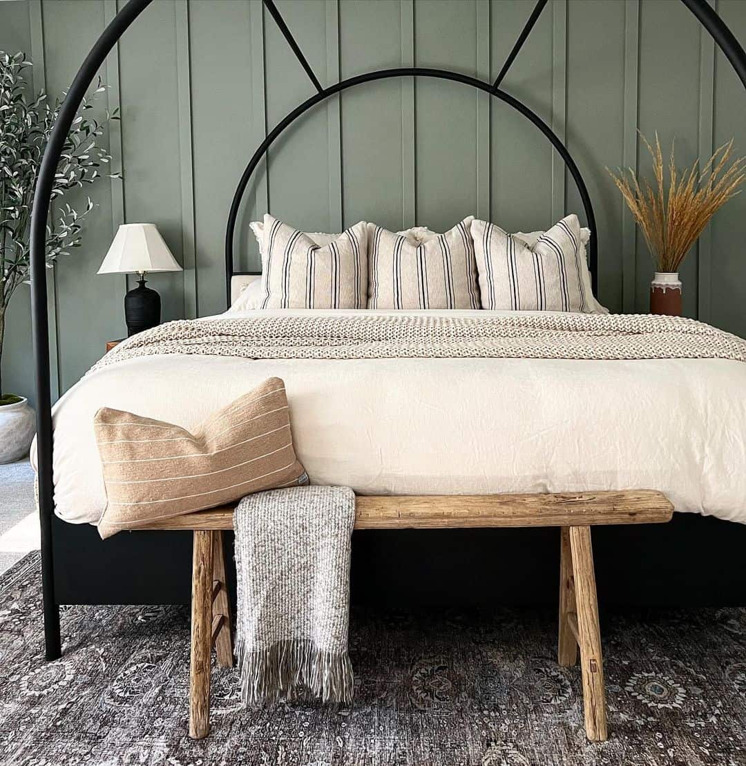 Vertical Wood Paneling Adds Subtle Green Depth