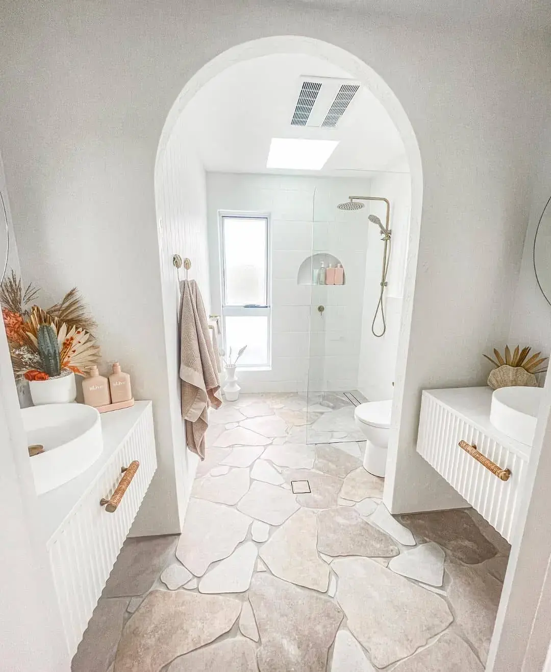 Irregular Stone Tiles Create a Natural, Grounded Feel