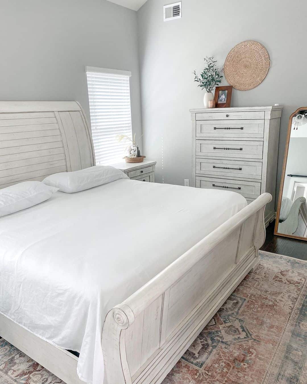 Natural Fibers Add Warmth Above a Dresser