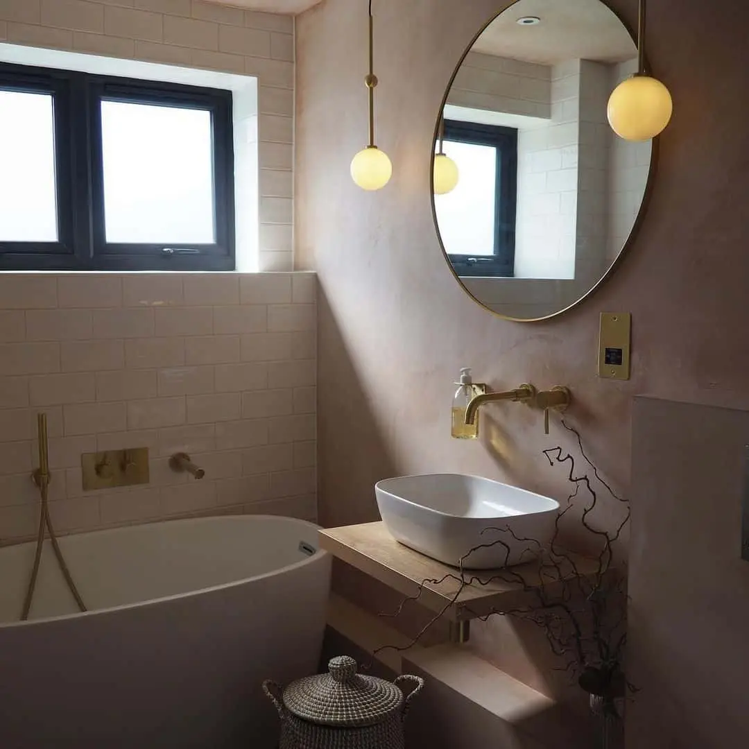 Floating Wood Shelf for a Modern Vessel Sink