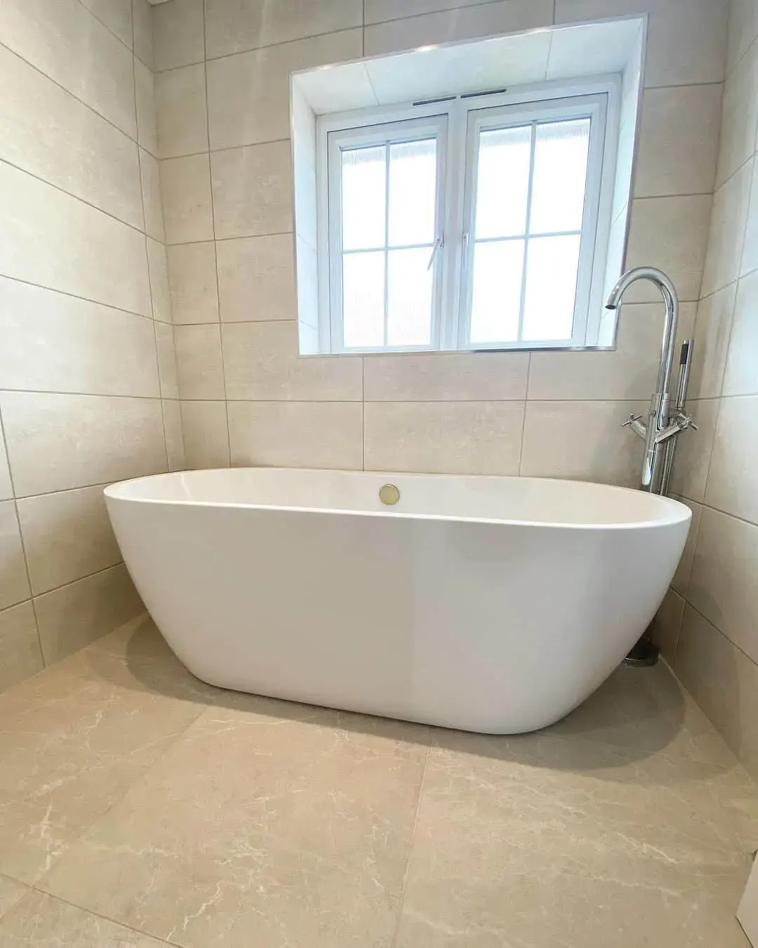 Opt for a Freestanding Tub with a Floor-Mounted Faucet