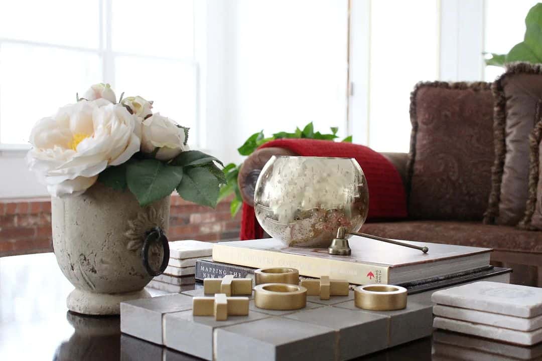 Ground Florals with a Textured Urn with Ring Detail