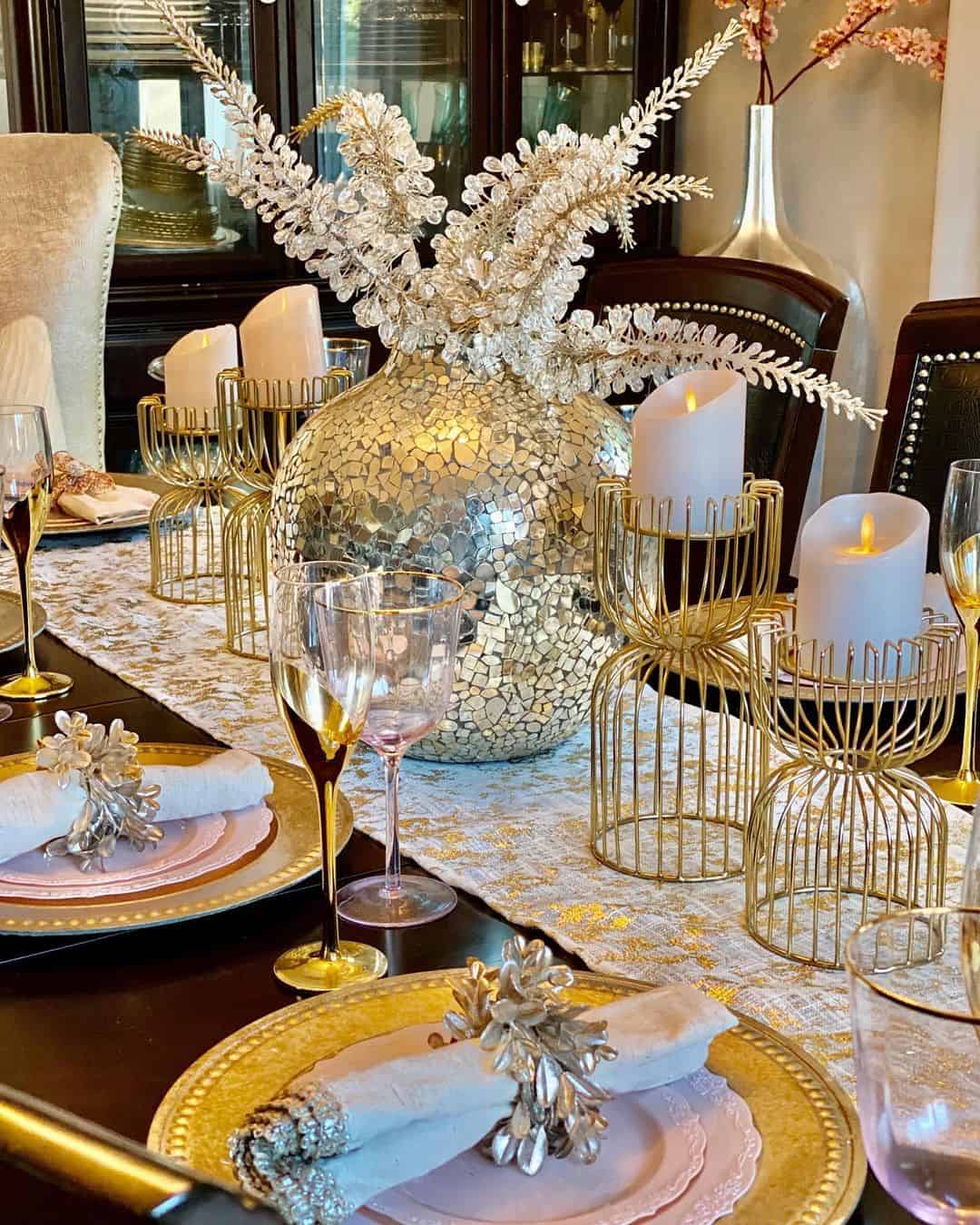 Incorporate Gold Caged Candle Holders for Glamour