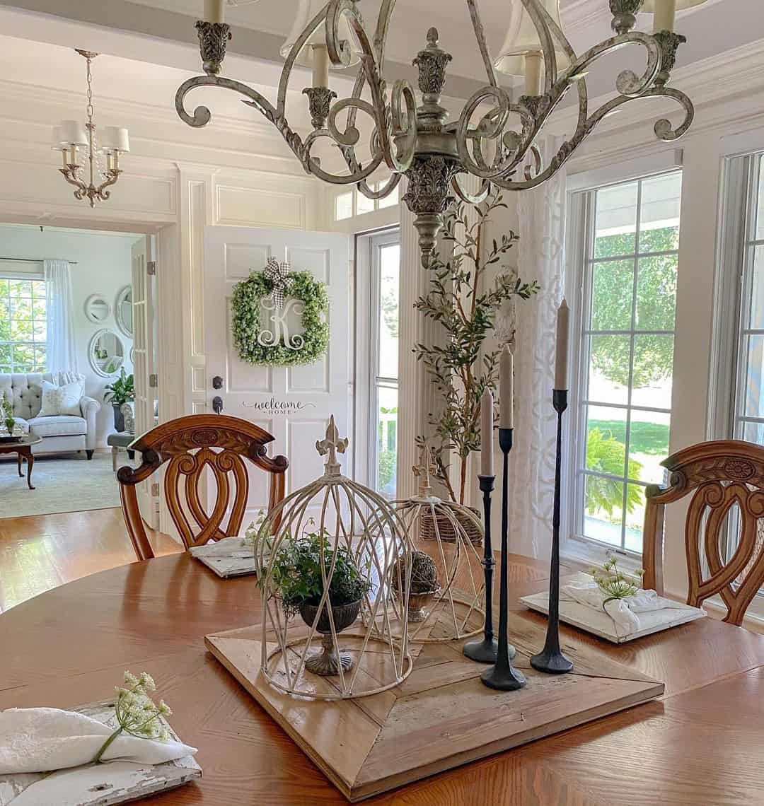 Wire Cloche Displays Add Whimsical Height to Table Centerpiece