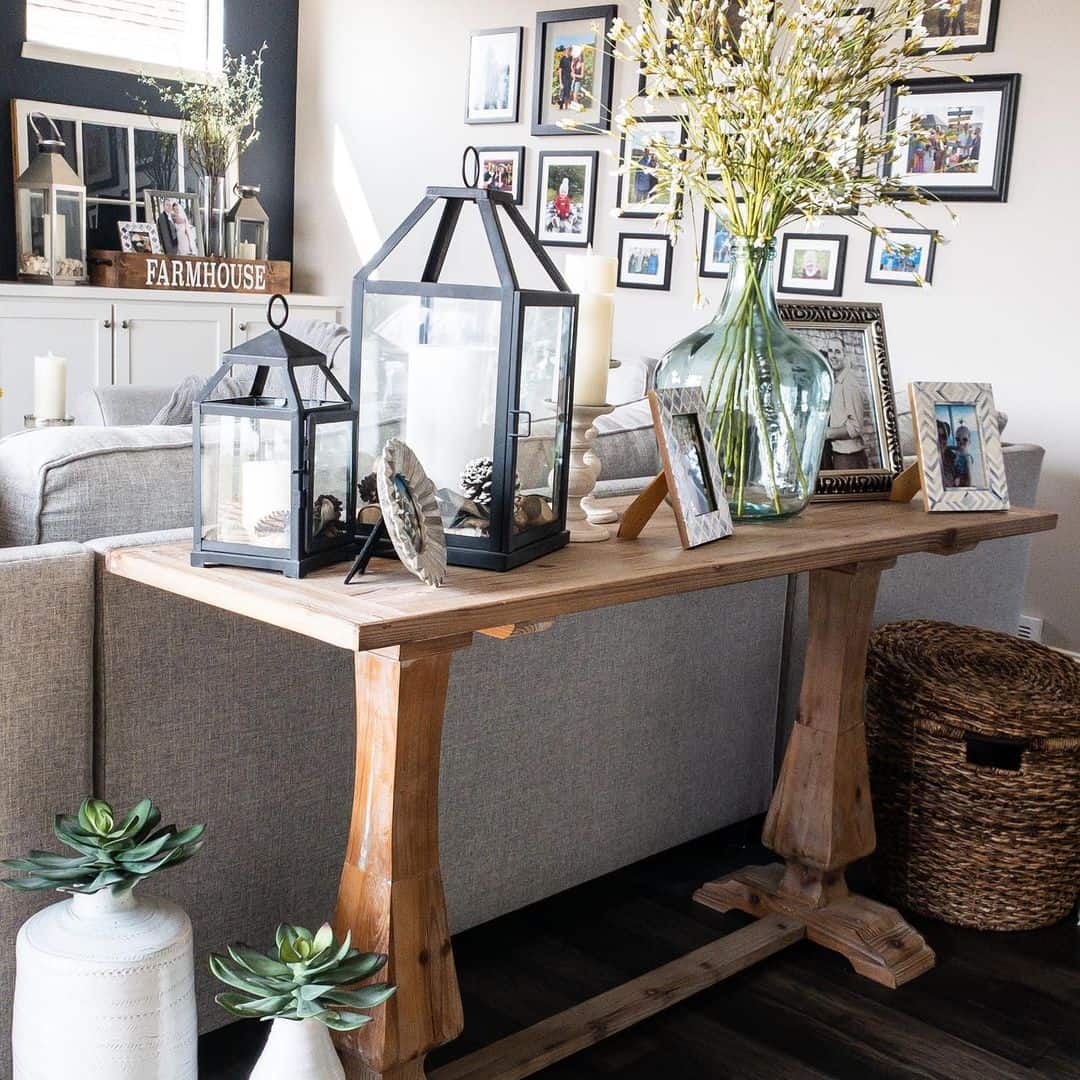 Frame a Candlelit Vignette with Black Lanterns and Pinecones