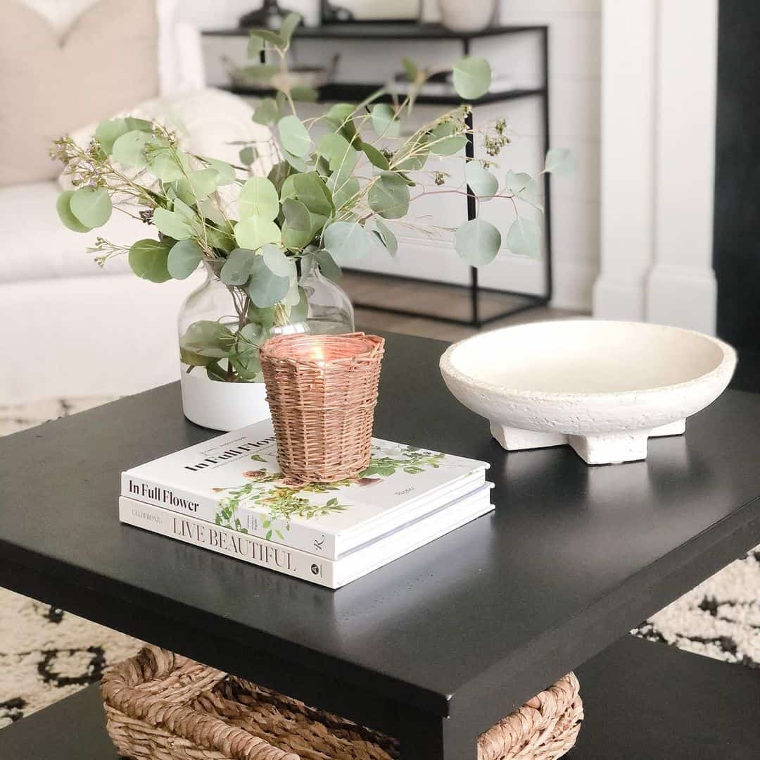 Woven Candle Holder Adds Cozy Texture to Coffee Table Books