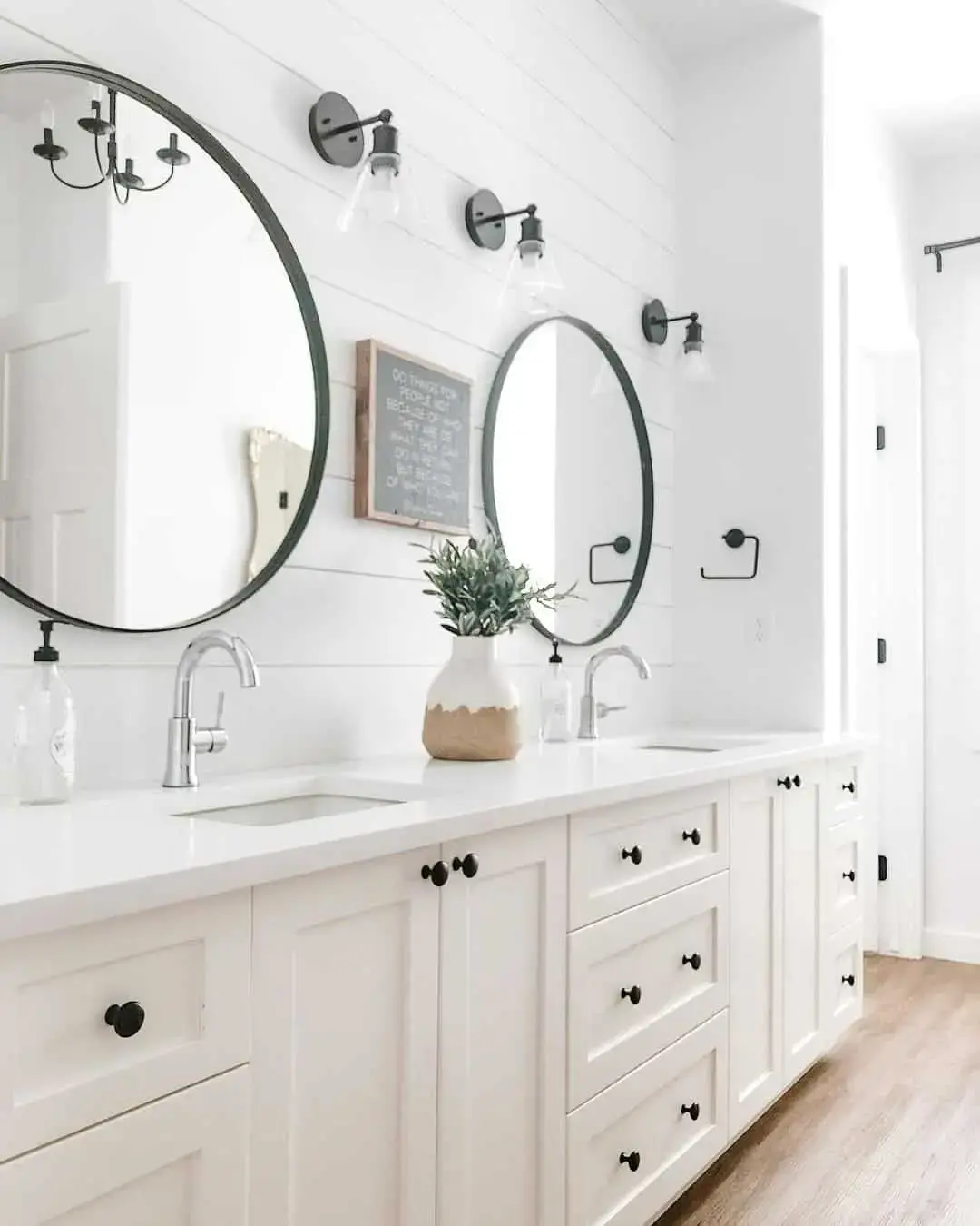 Frame Your Vanity with Round Mirrors