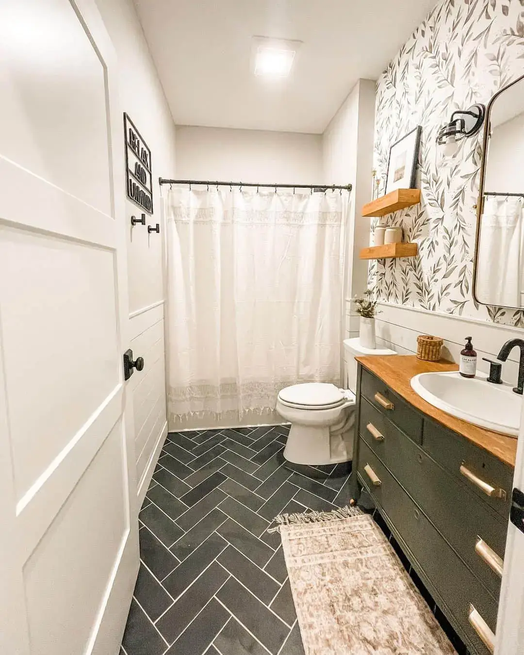 Soften Your Bathroom with Lace Trim