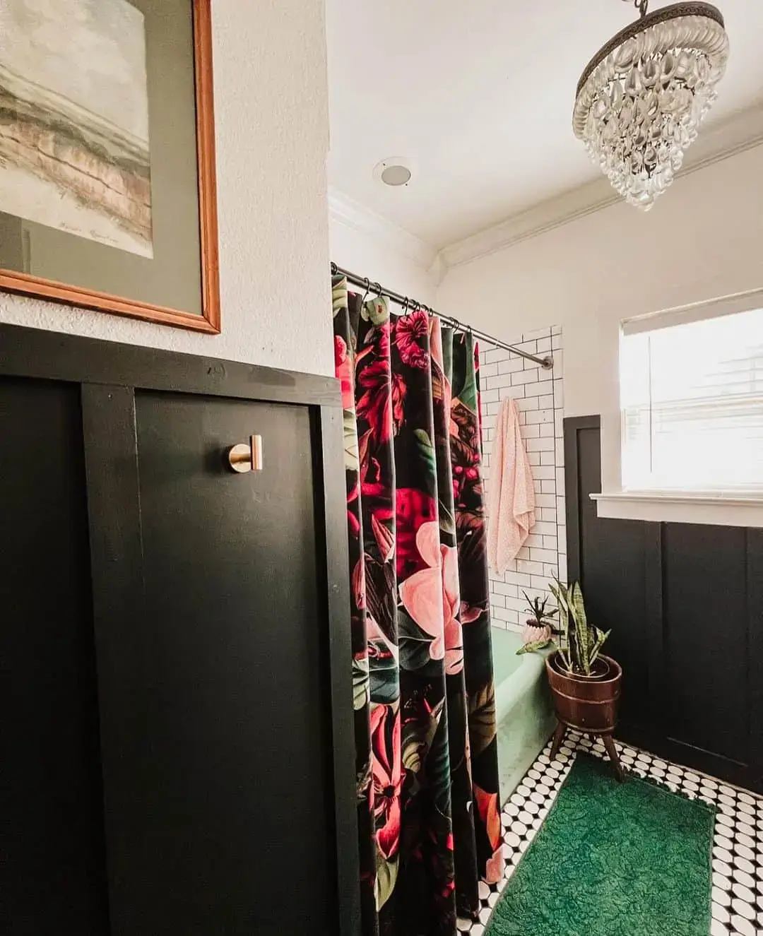 Dark Floral Curtain for a Dramatic Statement