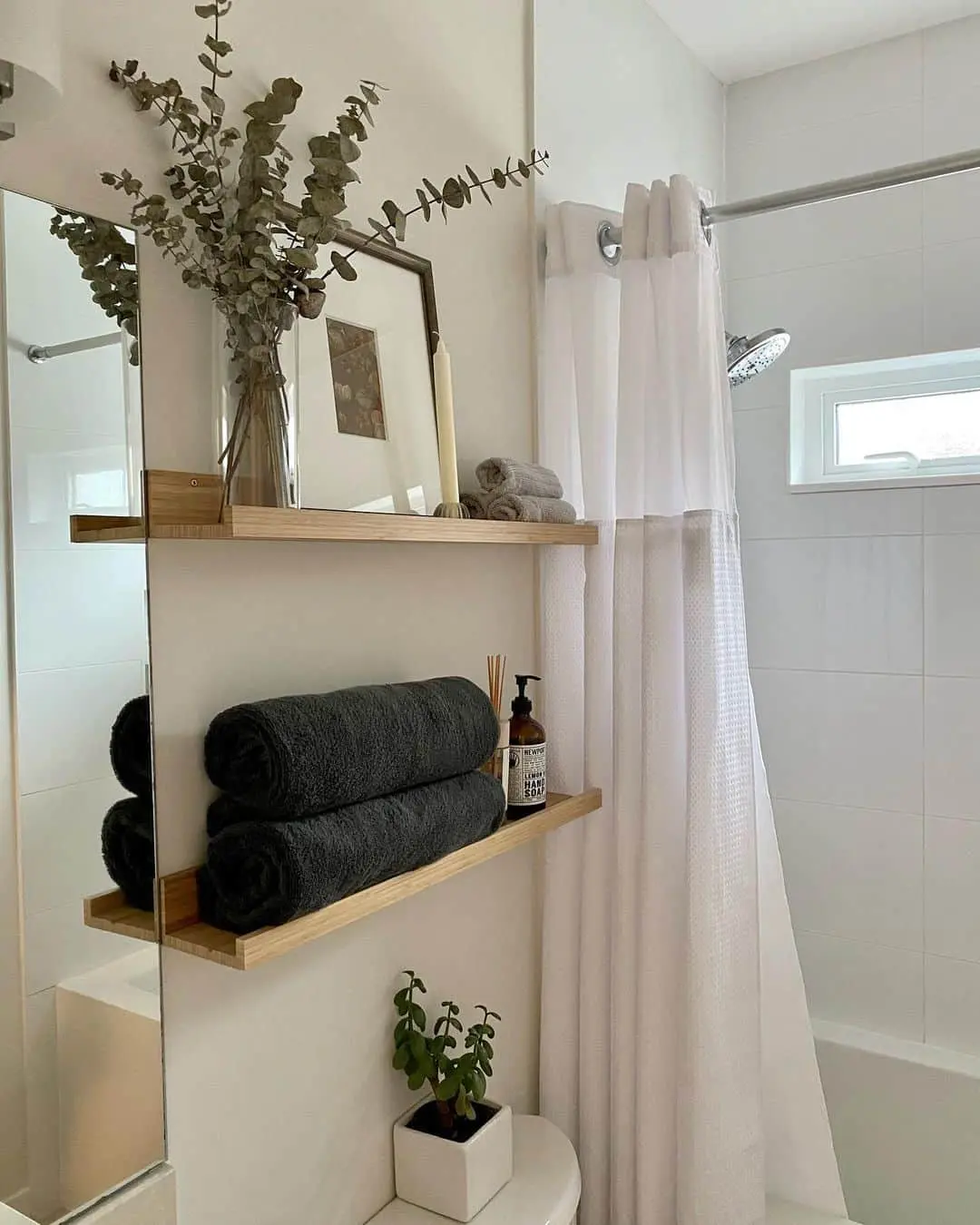 White Shower Curtain With Subtle Textured Panels