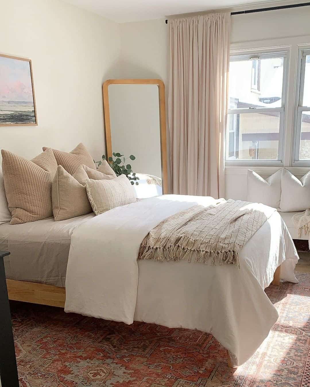 Floor Mirror Adds Height and Light to Small Spaces