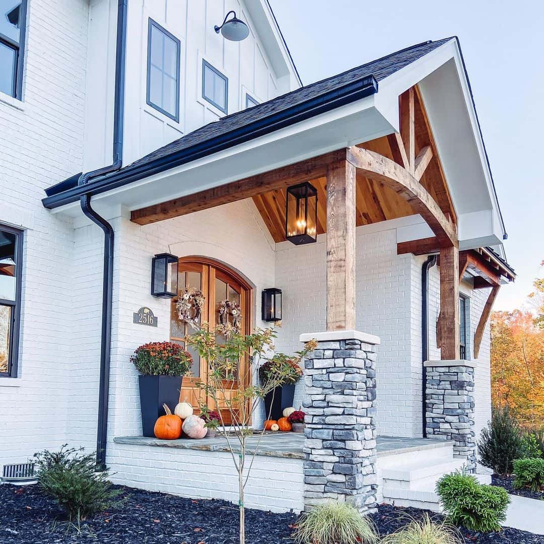 Ground Your Porch with Stacked Stone Posts