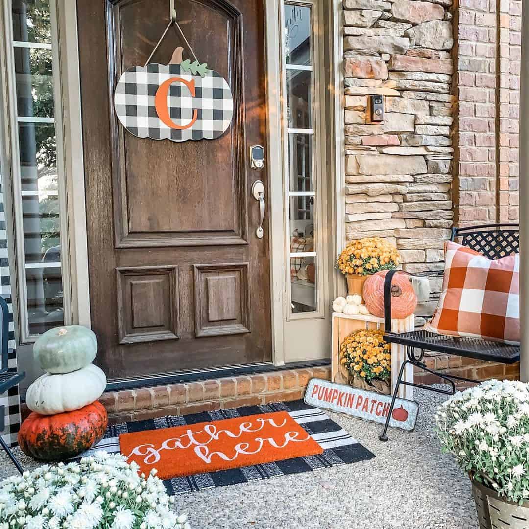 Welcome Fall with a Buffalo Check Door Hanger