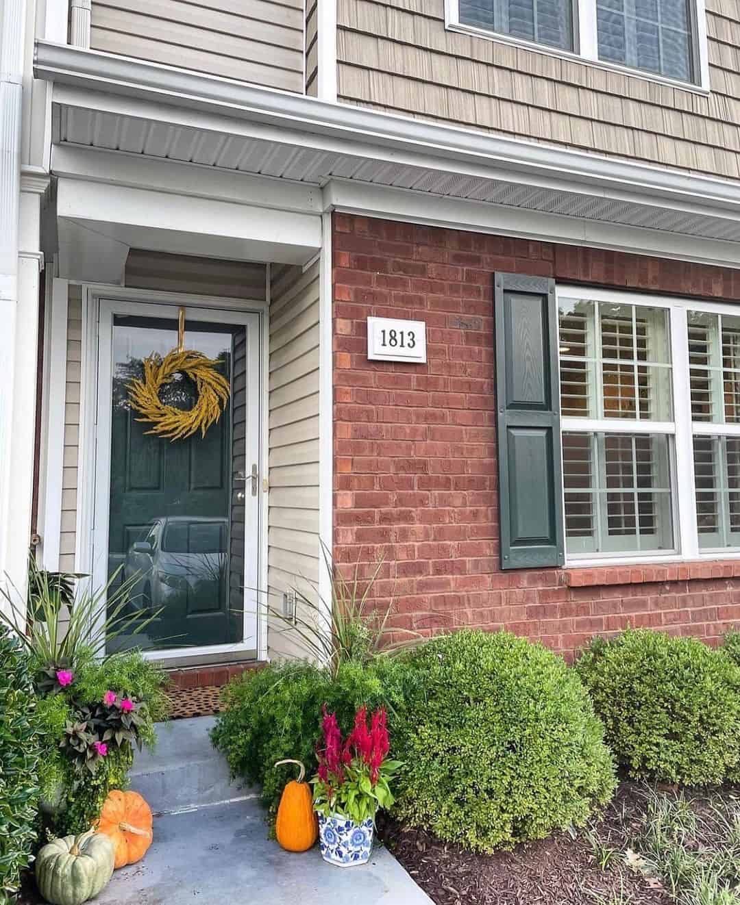 Blue and White Planter Adds a Pop of Color to Fall Decor
