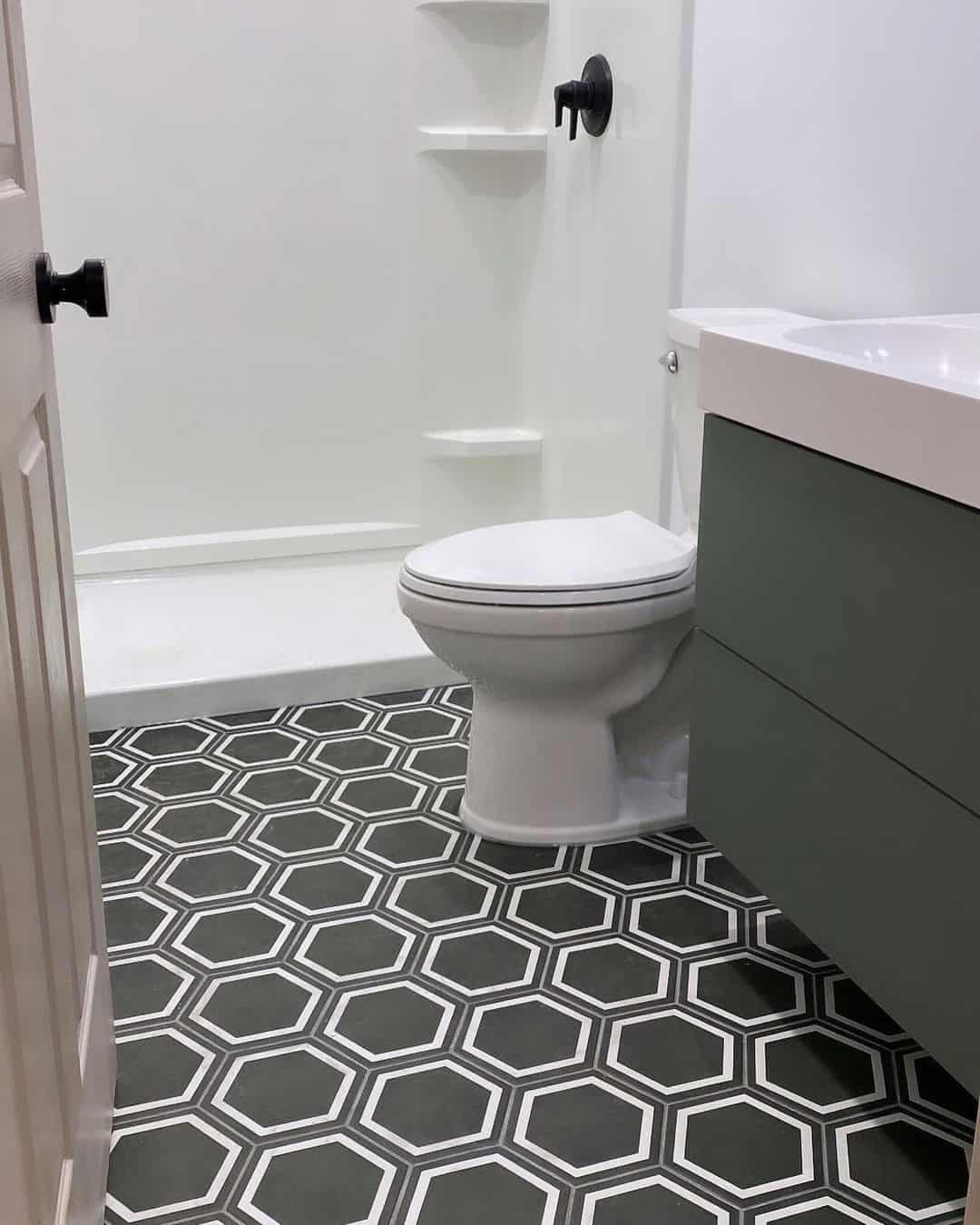 Hexagon Floor Tiles Add Bold Geometric Pattern