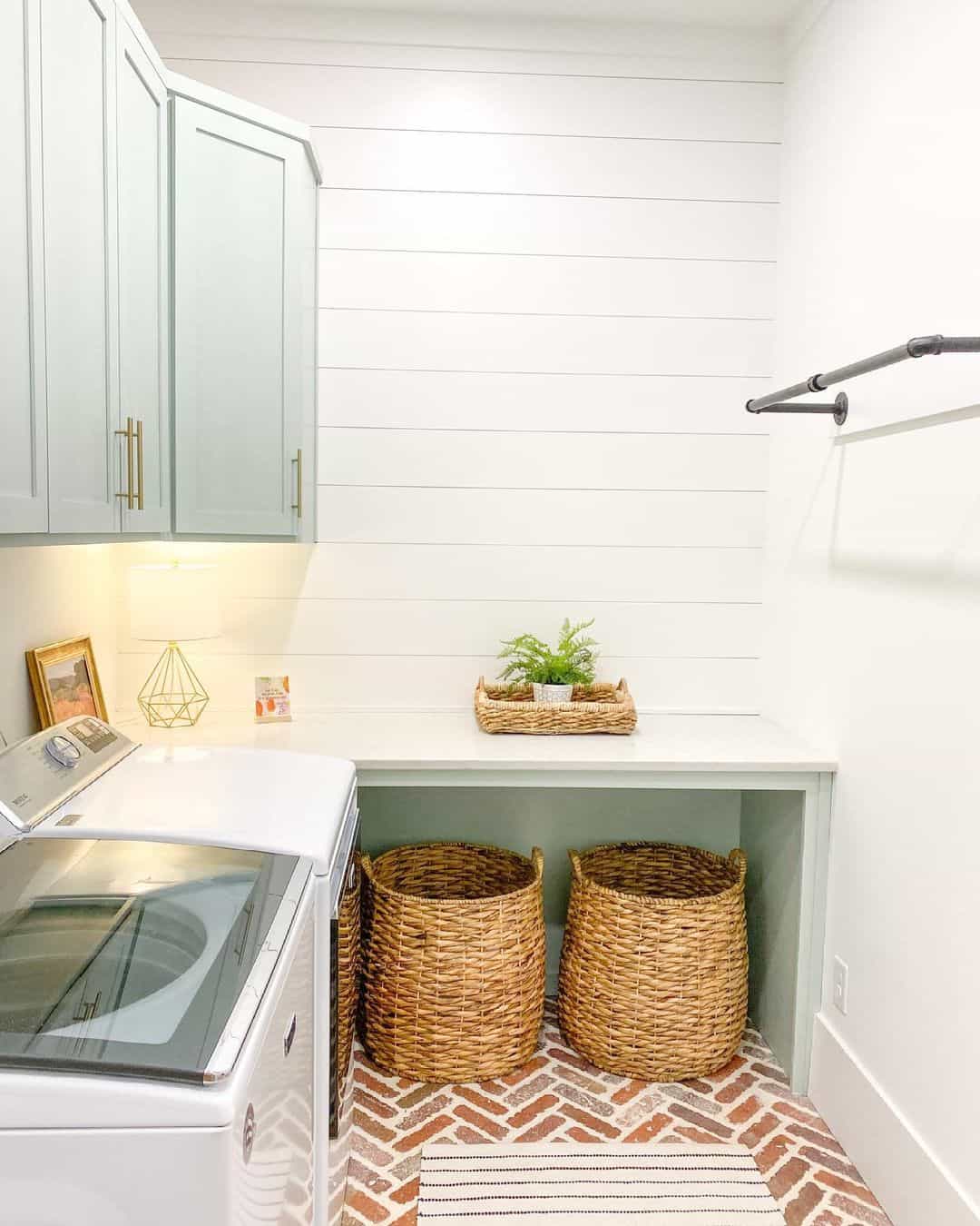Tuck Woven Baskets Under Counter Space