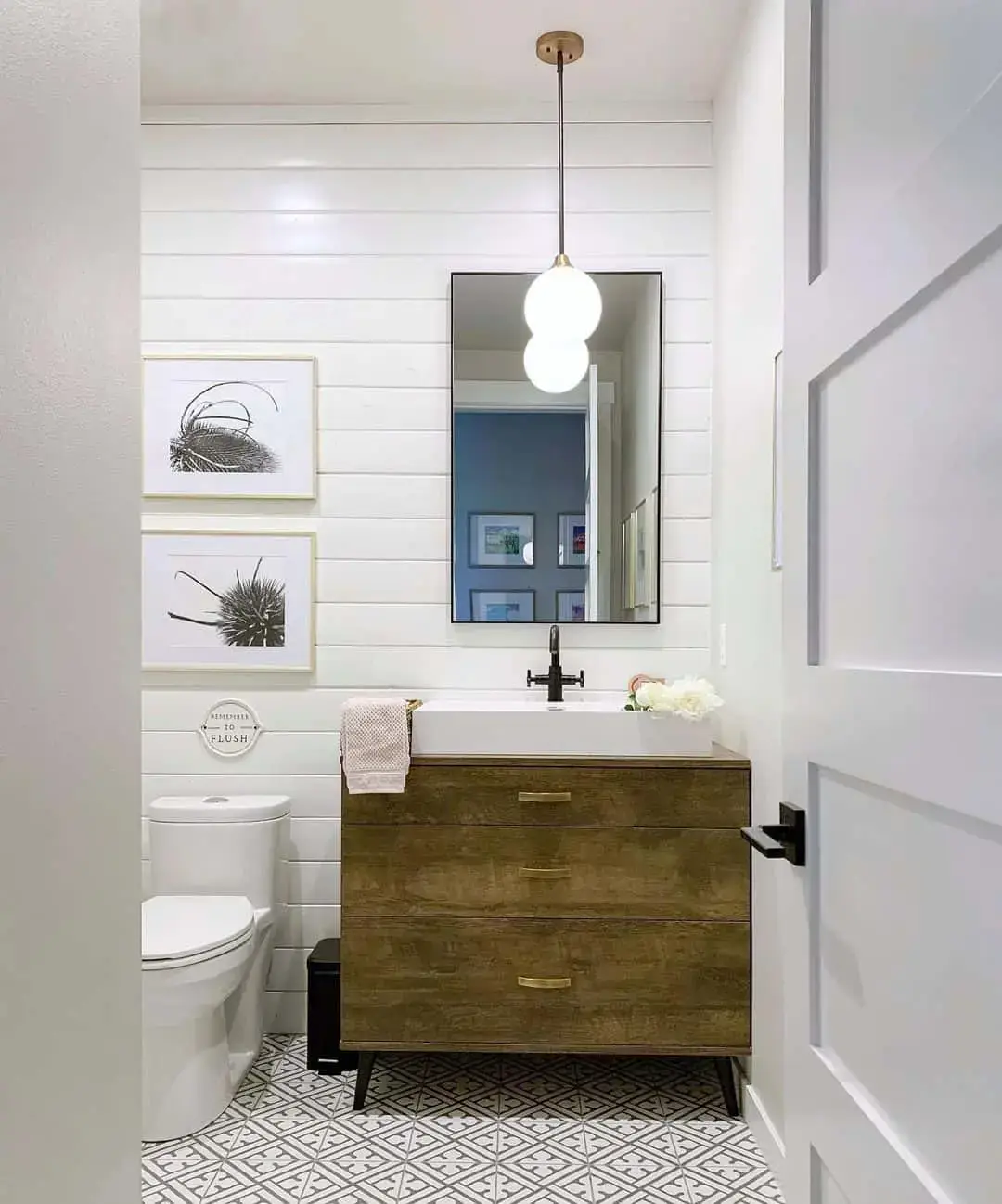 Mid-Century Flair with Tapered Legs on a Wood Vanity