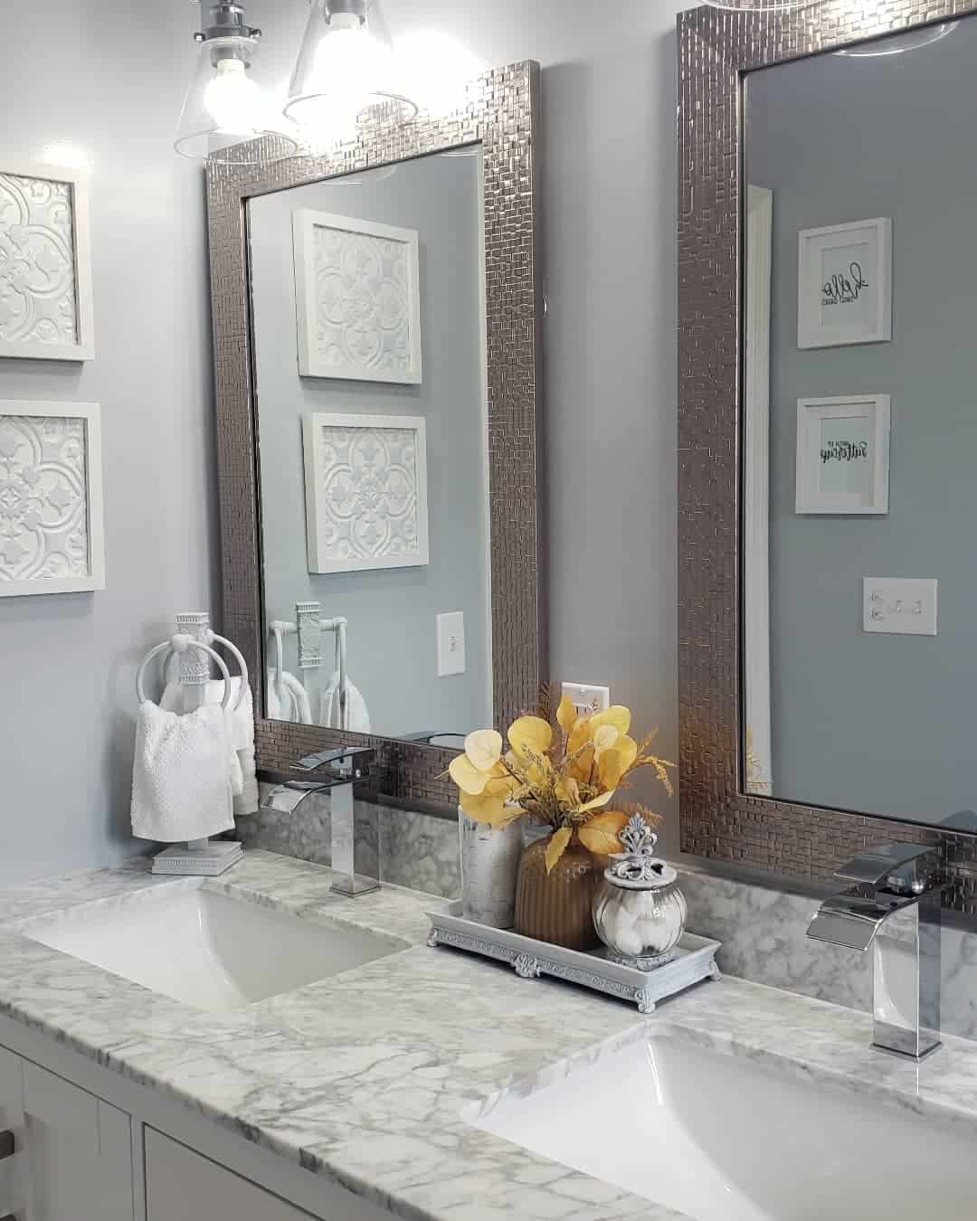 Group Vanity Accents on a Decorative Tray
