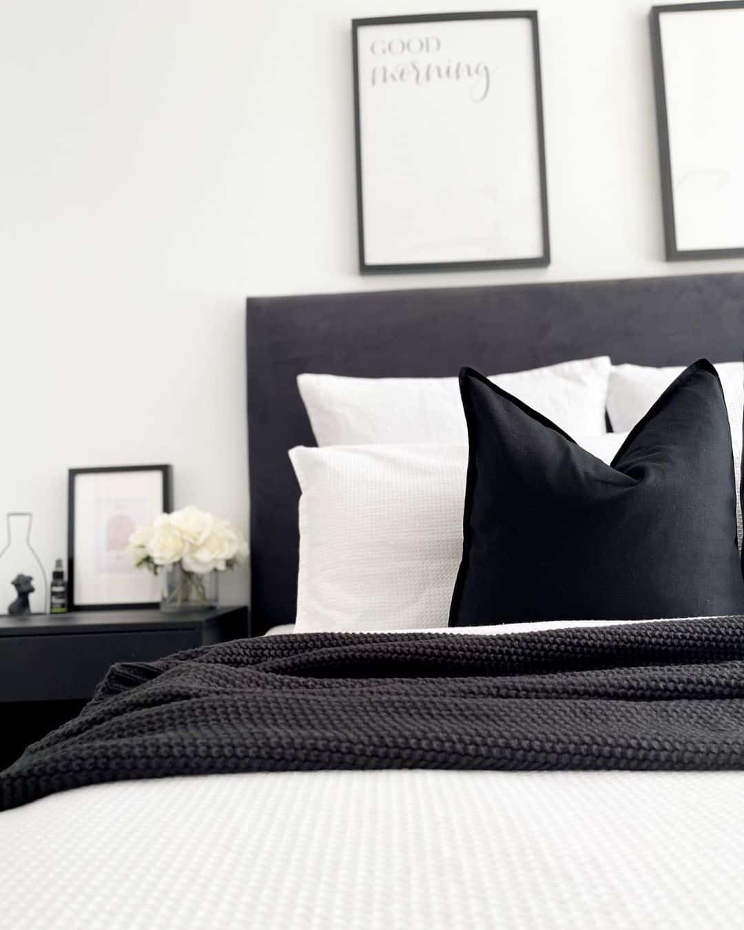 Graphic Art Prints Above Bed Add Modern Flair