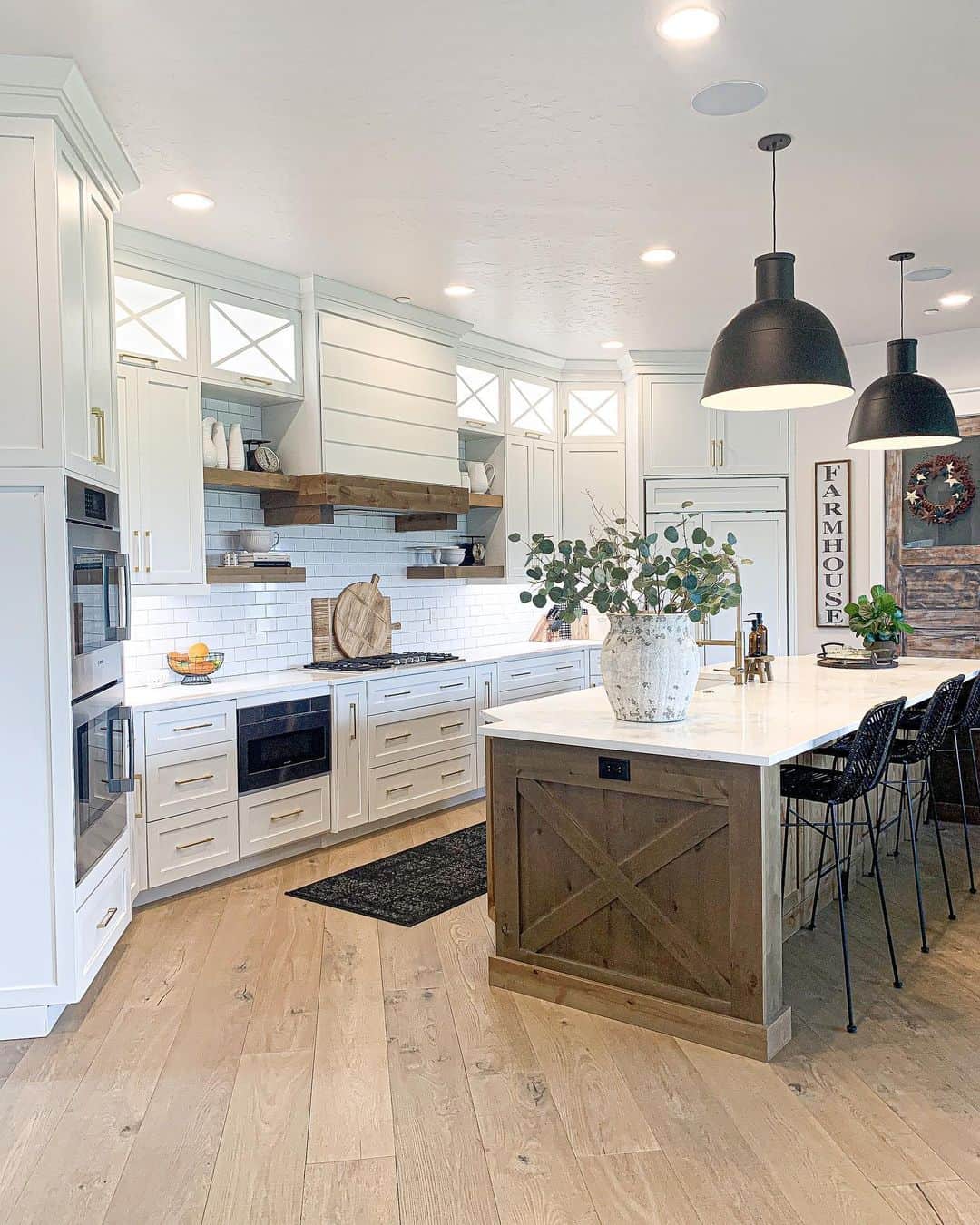 Rustic X-Panel Island Base Grounds Modern Kitchen