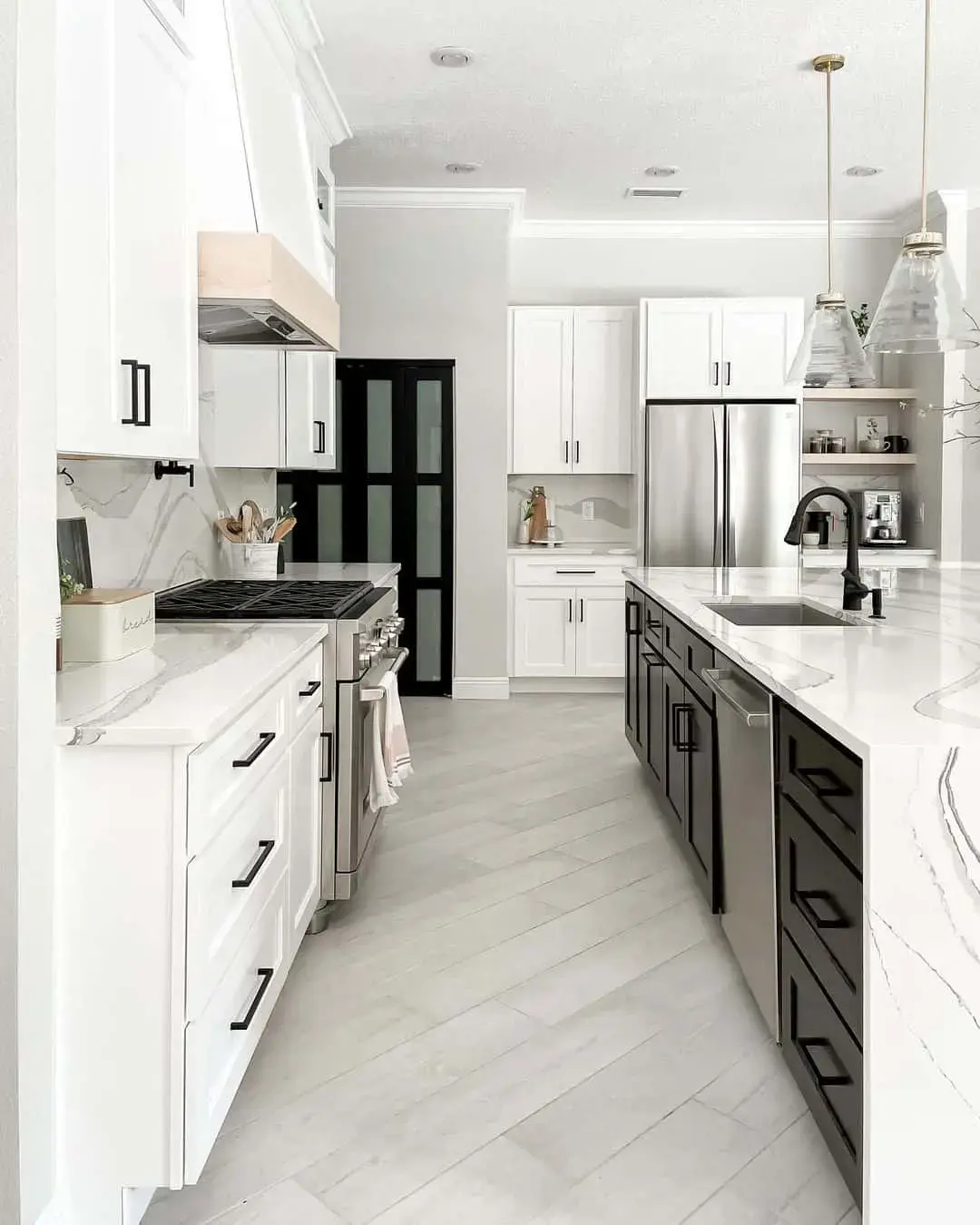Dark Island Base with Sleek Black Hardware