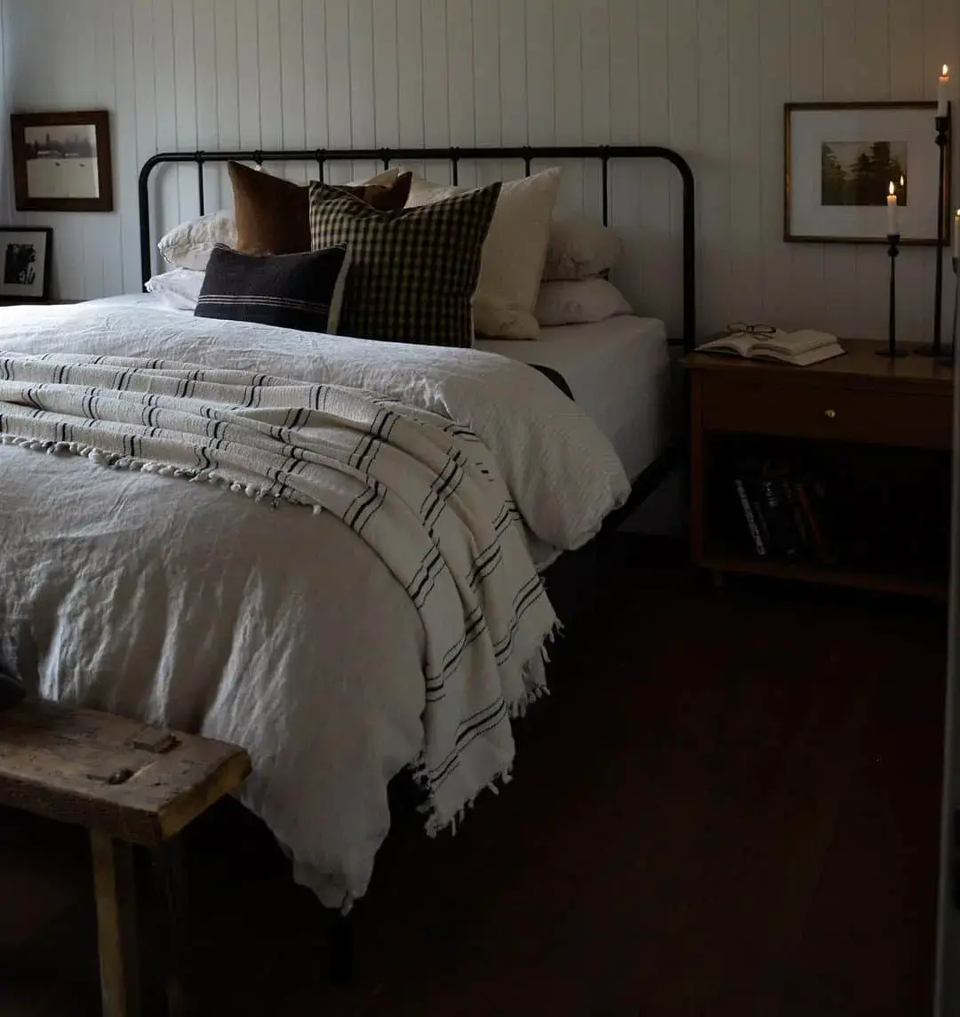 Black Metal Bed Frame Adds Industrial Edge