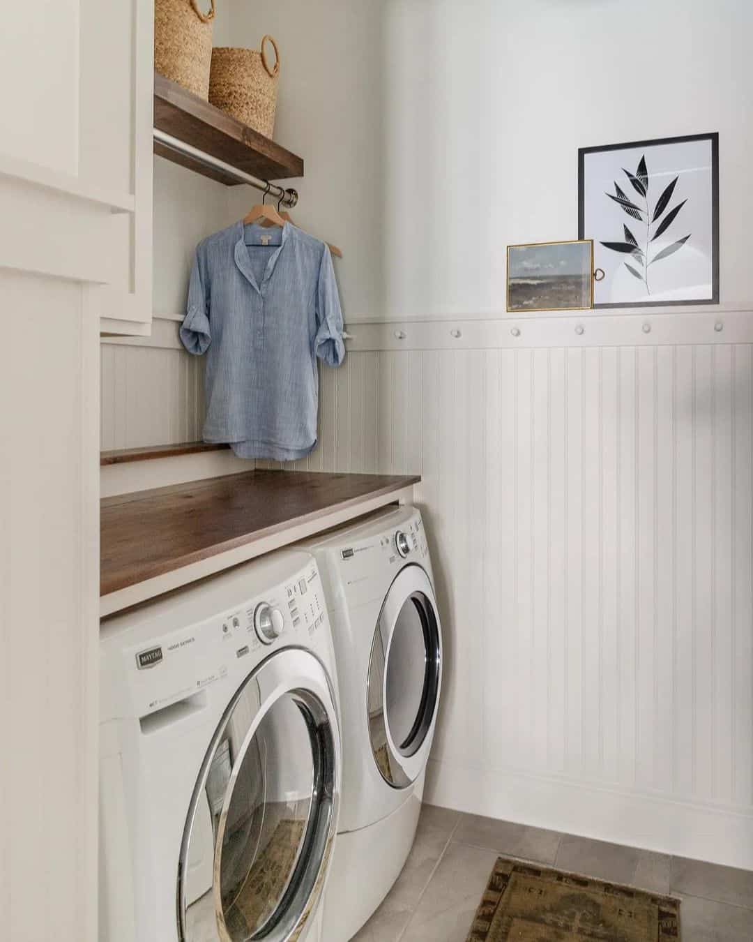 Frame a Laundry Room Entrance with Beadboard Walls