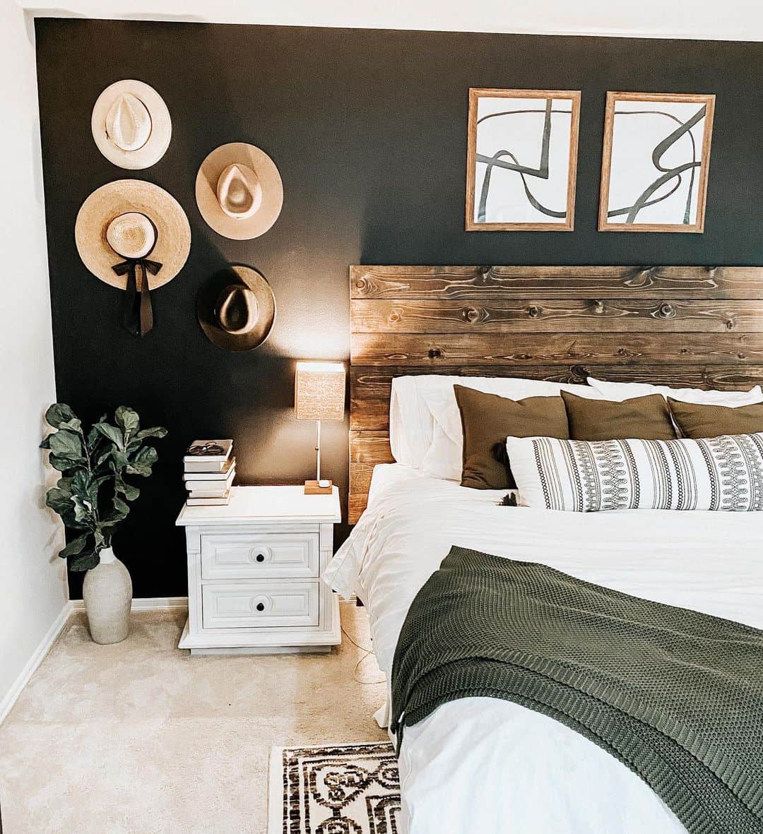 Black Wall as a Display for Textured Hats
