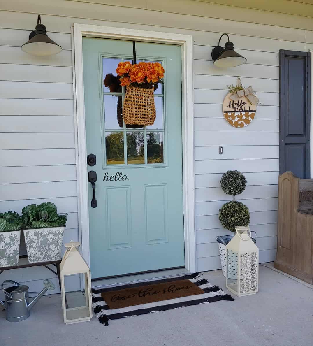 Brighten Your Entry with Orange Peonies in a Door Basket