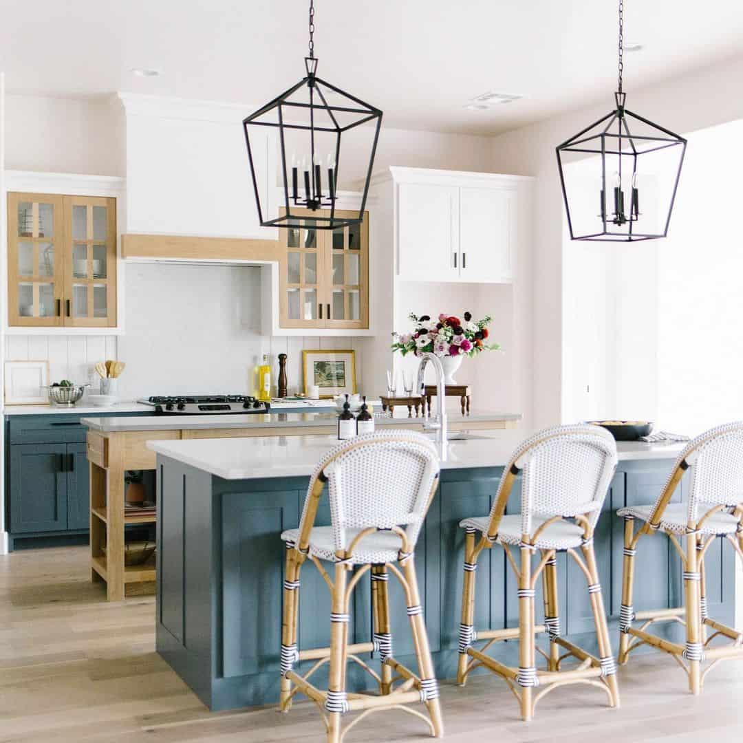 Blue Island with Geometric Lantern Pendants