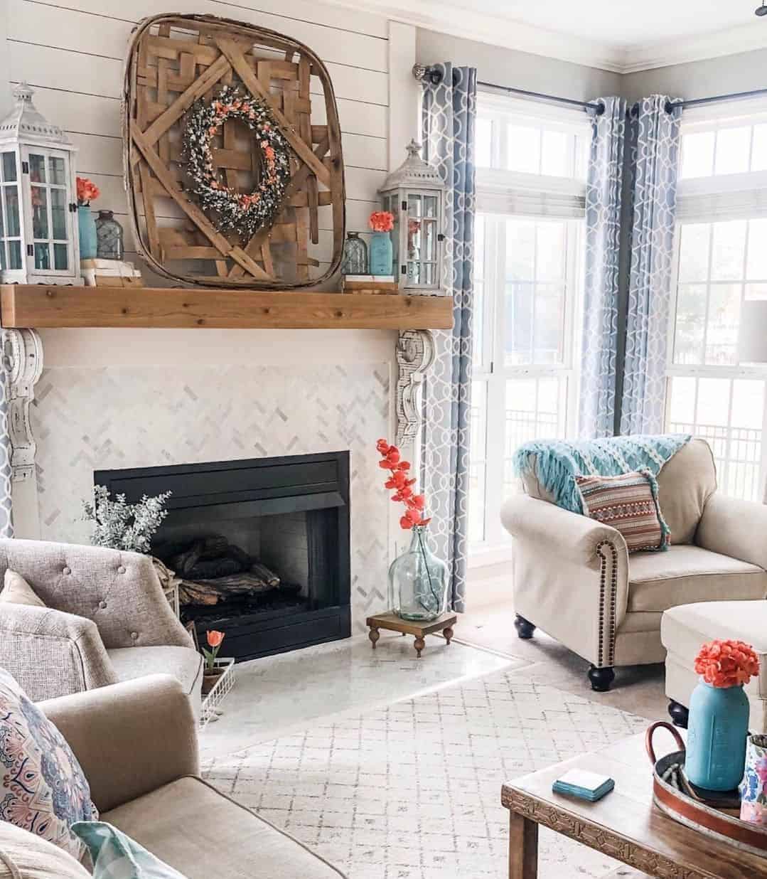 Tobacco Basket Creates a Rustic Focal Point
