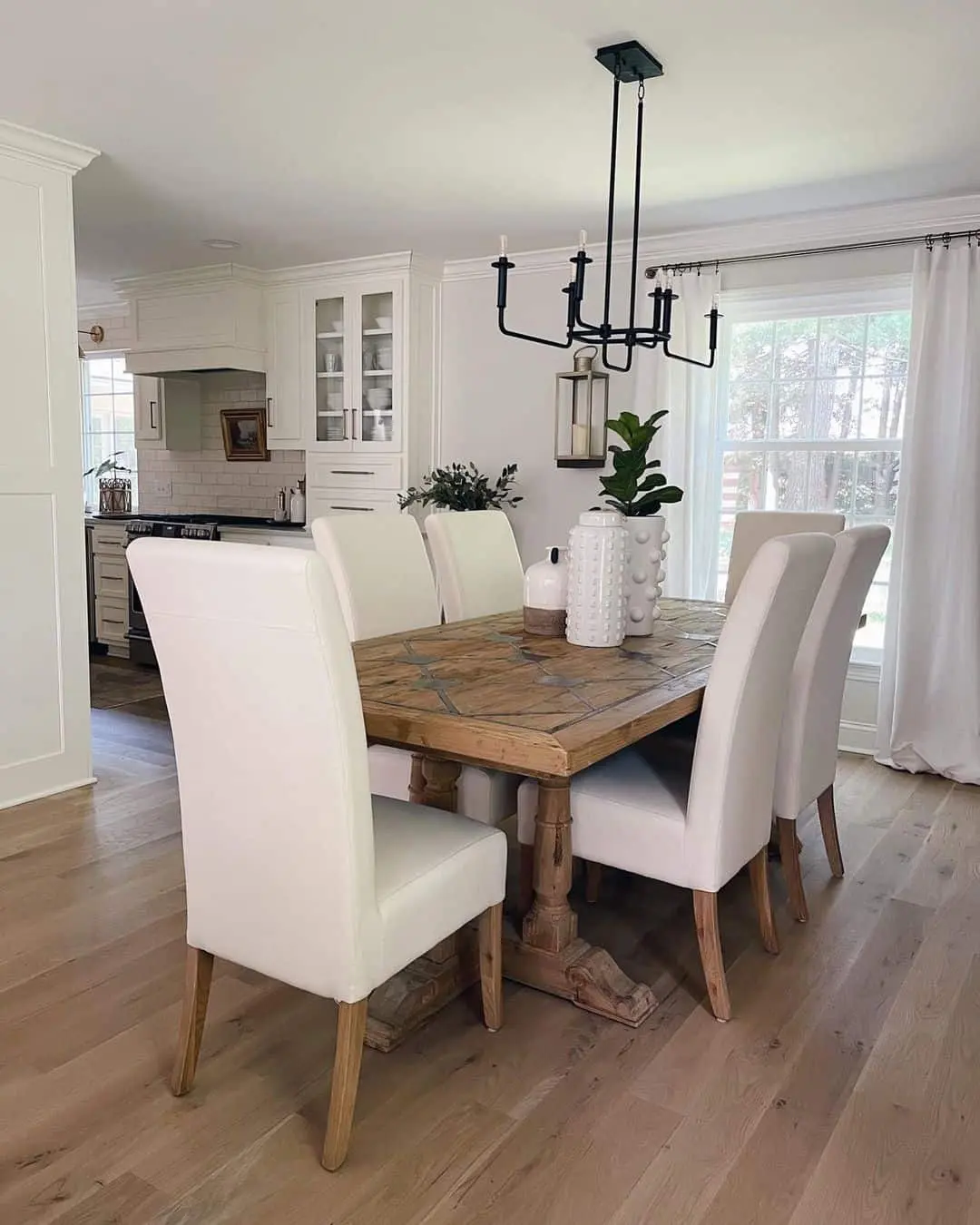 Modern Black Chandelier with Lantern Accent