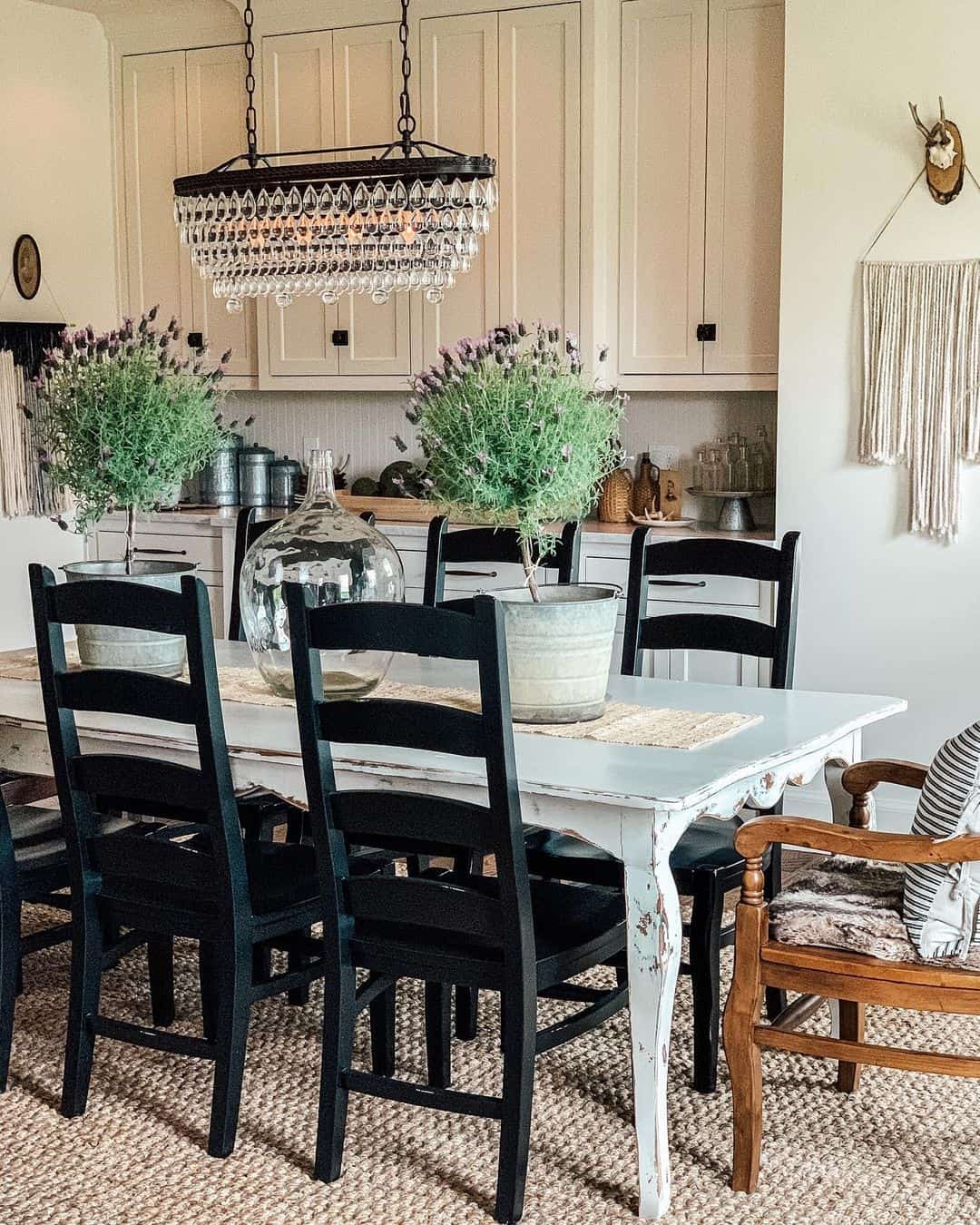 Crystal Chandelier with Dark Metal Frame