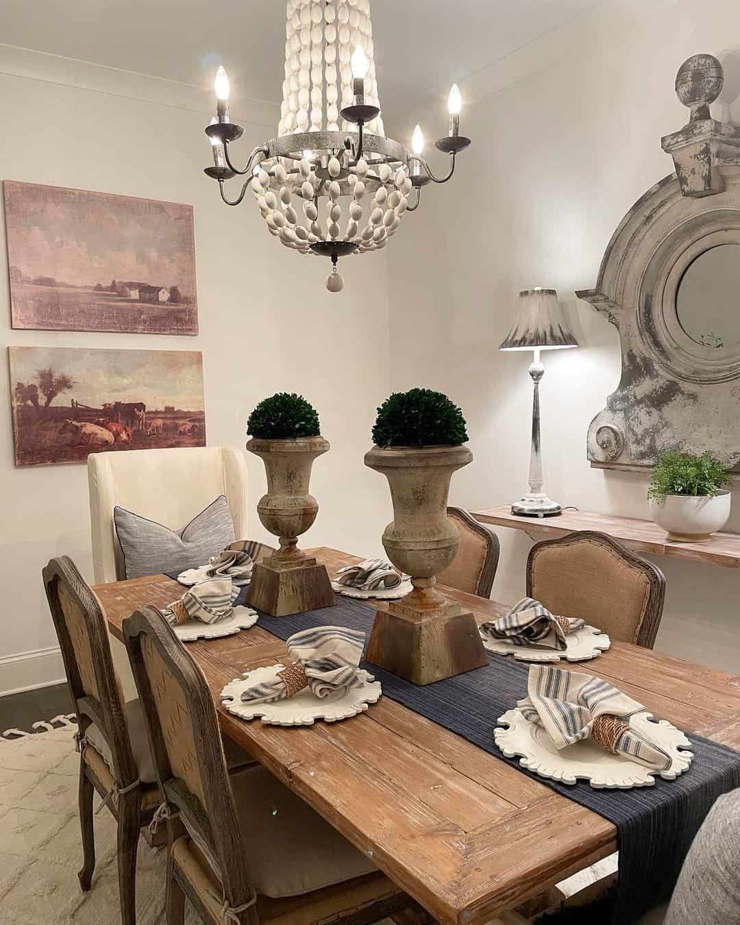 Urn Planters With Boxwood Topping Create A Dramatic Centerpiece