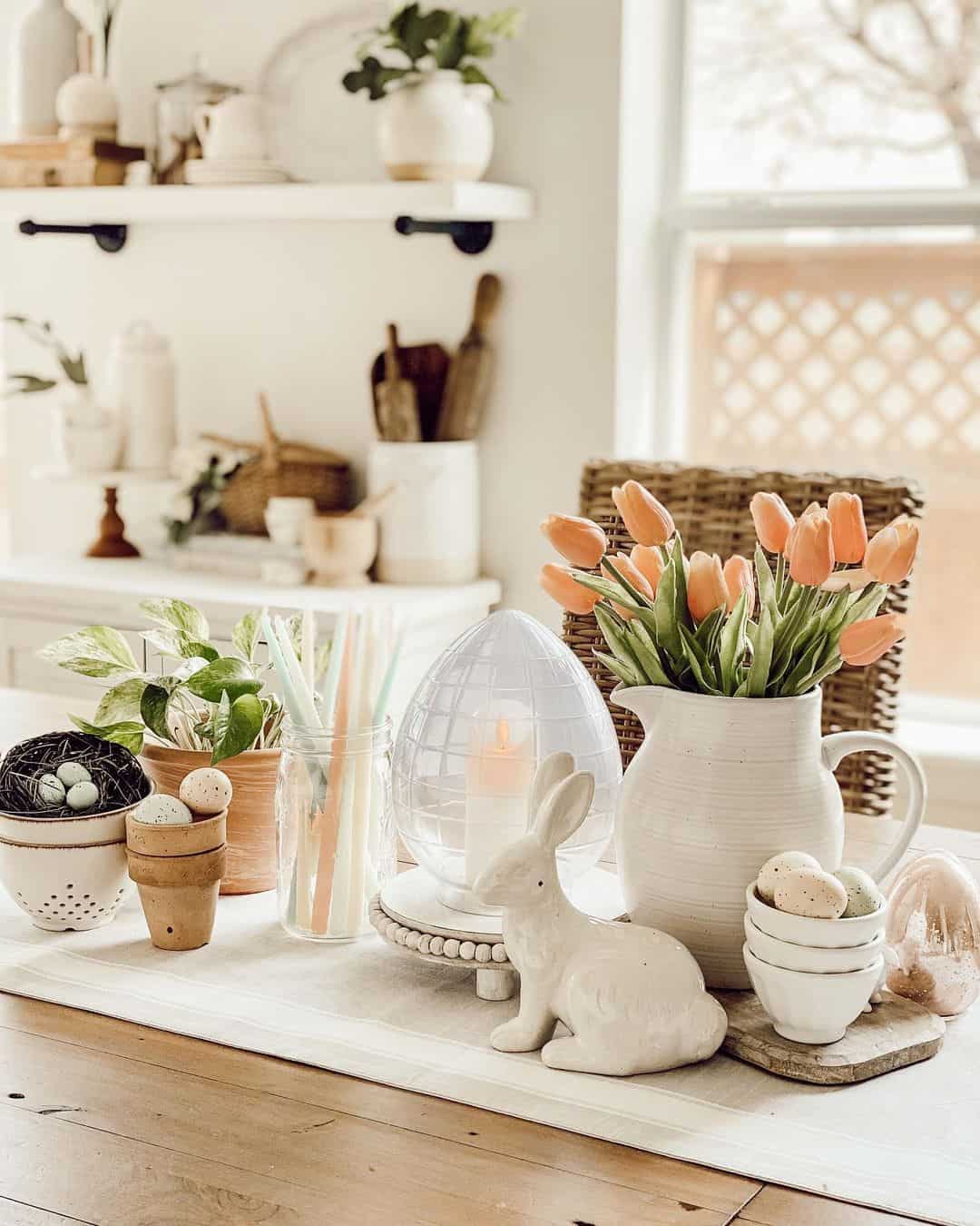 Easter Eggs and Tulips for a Festive Touch