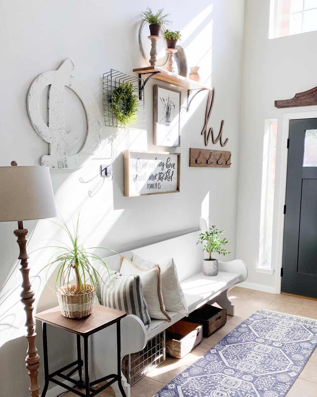 Wooden Letters Spell 'Hi' Next to a Coat Rack
