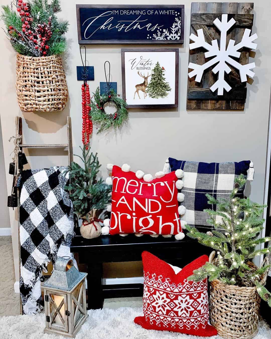Festive Holiday Art and Decor for a Layered Entry