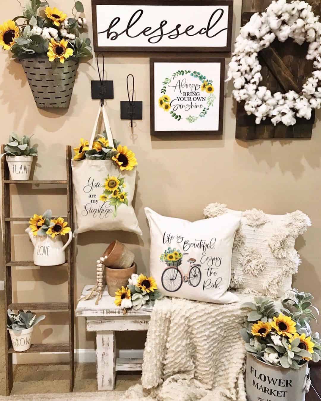 Tiered Ladder Shelving for Pots and Greenery